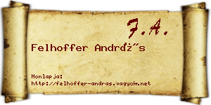 Felhoffer András névjegykártya
